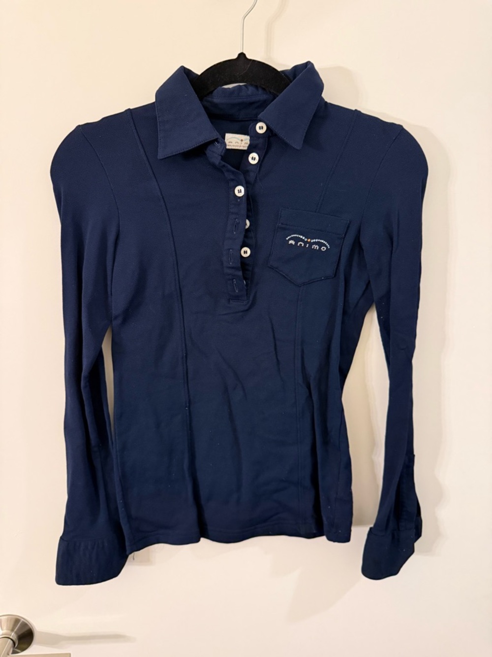 Animo Long-Sleeve Fleece Equestrian Polo Shirt